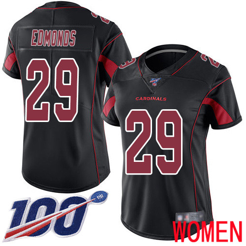 Arizona Cardinals Limited Black Women Chase Edmonds Jersey NFL Football 29 100th Season Rush Vapor Untouchable